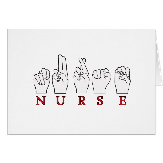 NURSE ASL FINGERSPELLED SIGN LANGUAGE CARDS (Front Horizontal)