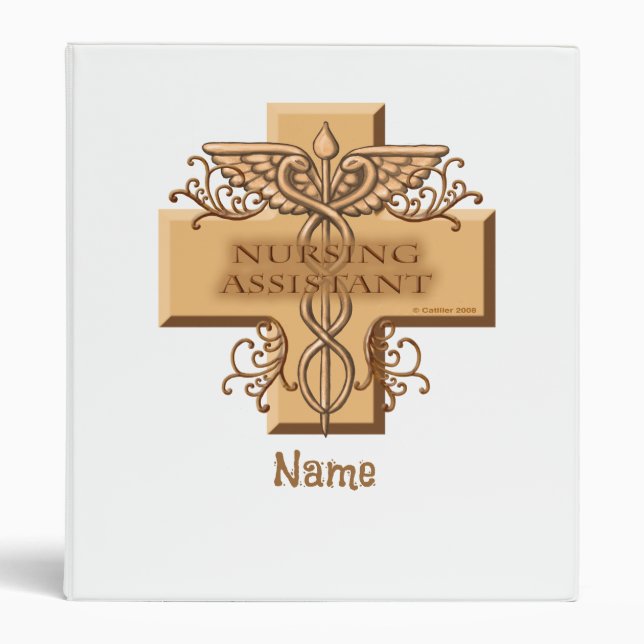Nurse Assistant Caduceus 3 Ring Binder (Front)