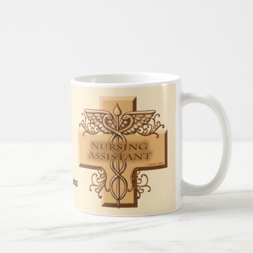 Nurse Assistant Caduceus custom name mug