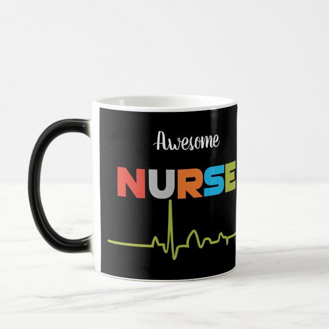  Nurse Awesome Fun Letters Black Mug (Left)