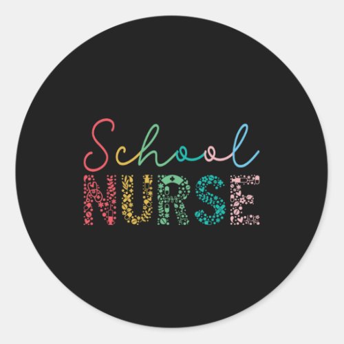 Nurse Back To School Nurse Elements Graphic  Classic Round Sticker
