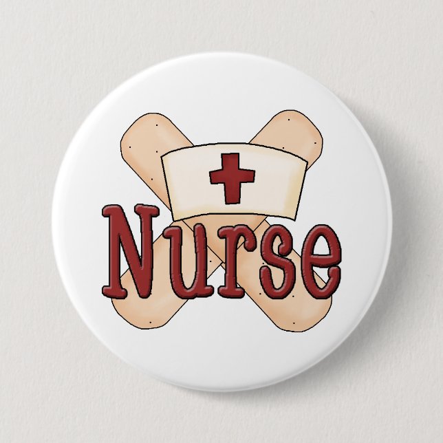 Nurse Bandage word art button (Front)