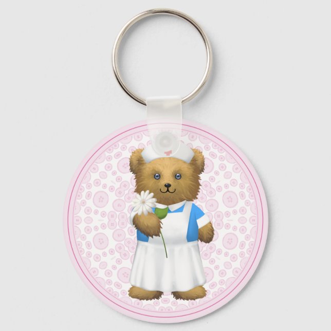 Nurse Bear - Teddy Bear Keychain (Front)