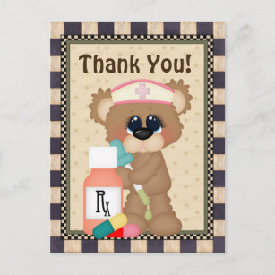 Nurse Bear Thank you postcard