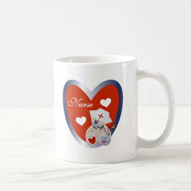 Nurse Bear with Heart Coffee Mug (Right)