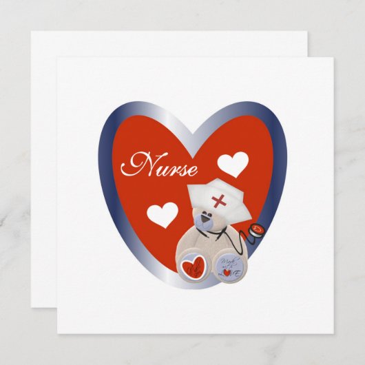 Nurse Bear With Heart T-shirts and Gifts (Front/Back)