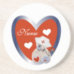 Nurse Bear With Heart T-shirts and Gifts Coaster
