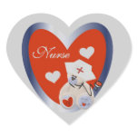 Nurse Bear With Heart T-shirts and Gifts Heart Sticker