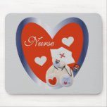 Nurse Bear With Heart T-shirts and Gifts Mouse Pad