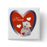 Nurse Bear With Heart T-shirts and Gifts Pinback Button