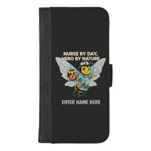 Nurse Bee Hero Retro Cartoon Medical Healthcare  iPhone 8/7 Plus Wallet Case