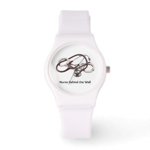 Nurse Behind the Wall white wrist watch