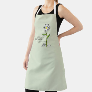 Nurse Birthday Religious Green Daisy Personalized Apron