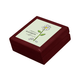 Nurse Birthday Religious Green Daisy Personalized Gift Box