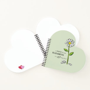 Nurse Birthday Religious Green Daisy Personalized Notebook