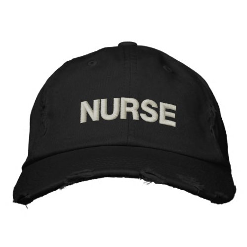 Nurse Black Embroidered Baseball Cap