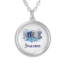 Nurse blue bold glittery animal pattern, flowers