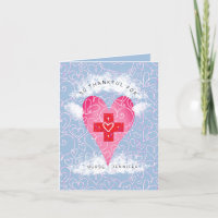 Nurse Blue Pink Heart Personalized