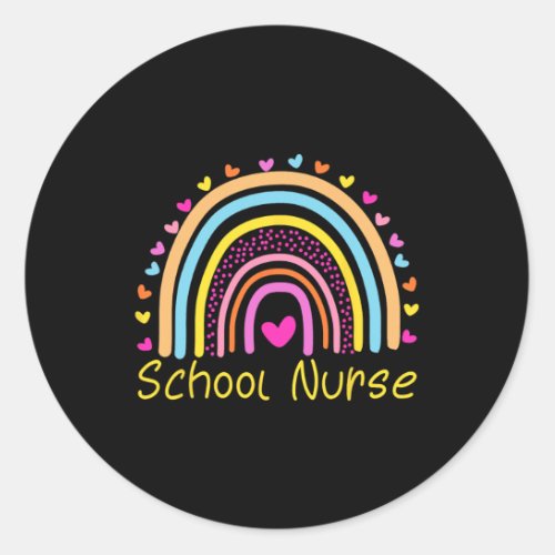 Nurse Boho Rainbow Nurse Day Back To School Nursin Classic Round Sticker