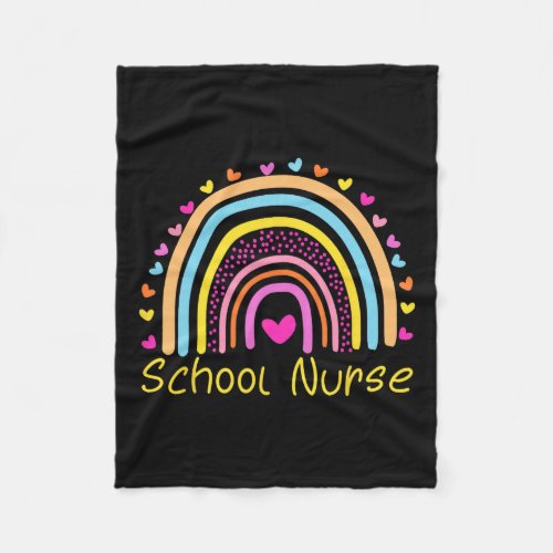 Nurse Boho Rainbow Nurse Day Back To School Nursin Fleece Blanket