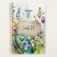 Nurse Boho Watercolor Wildflower Floral