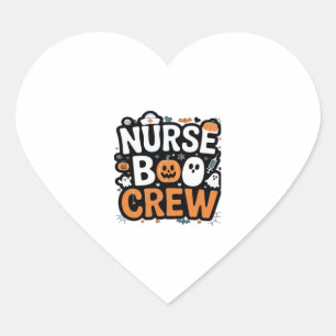 Nurse Boo Crew Halloween Healthcare Hero Spooky Heart Sticker