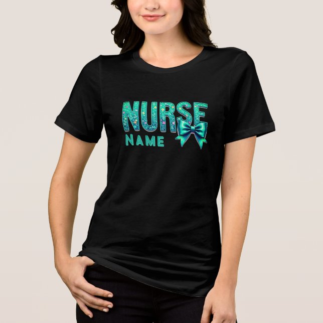 NURSE Bow Design – Elegant Nurse Custom Shirt (Front)