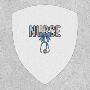 Nurse Bow Stethoscope Vintage Floral Patch