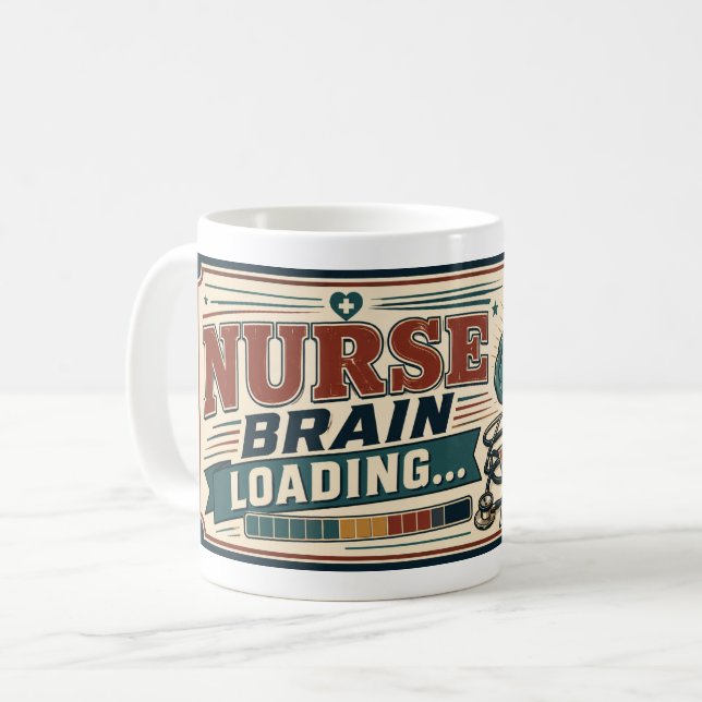 Nurse Brain Loading Funny Nurse Meme Gift Coffee Mug (Front Left)