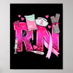 Nurse Breast Cancer Awareness Pink Ribbon Nursing  Poster