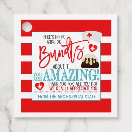 Nurse Bundt Cake Gift Tag