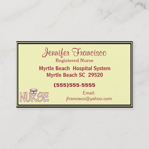 Customizable Nurse Business Card