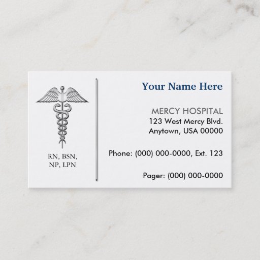 Customizable Nurse Business Card