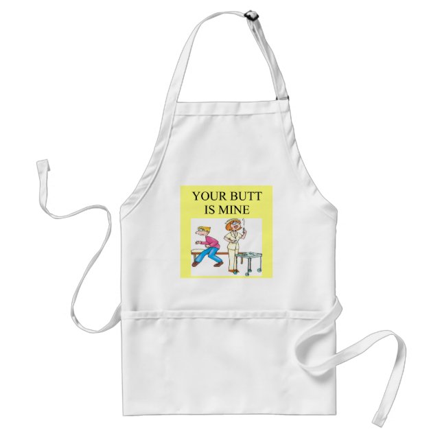 nurse butt joke adult apron (Front)