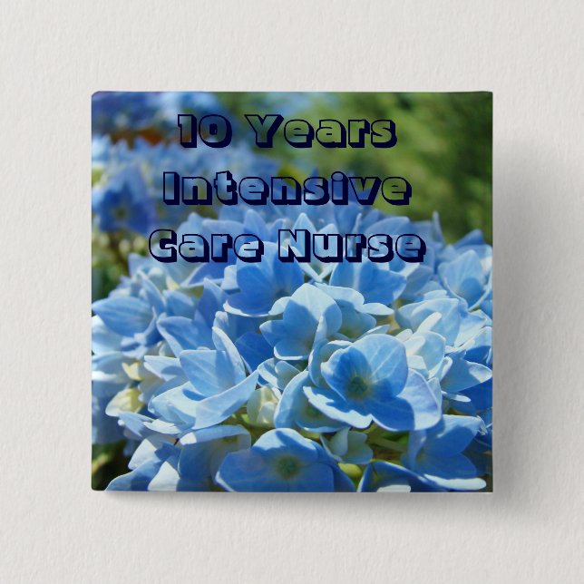 Nurse buttons Intensive Care Button Hydrangeas (Front)