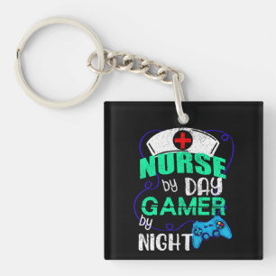 Nurse by Day Gamer by Night, Nursing Gaming Keychain
