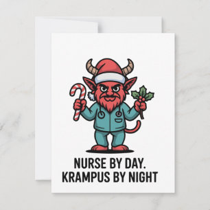 Nurse by Day Krampus by Night Nursing Nurse Note Card