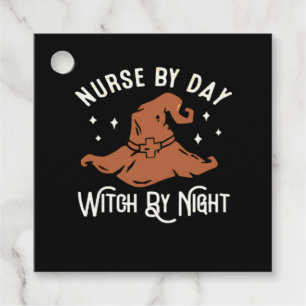 Nurse by Day Witch by Night - Funny Halloween Nurs Favor Tags