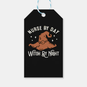 Nurse by Day Witch by Night - Funny Halloween Nurs Gift Tags