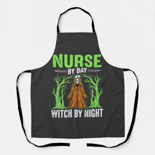 Nurse By Day Witch By Night Halloween Design_1 Apron