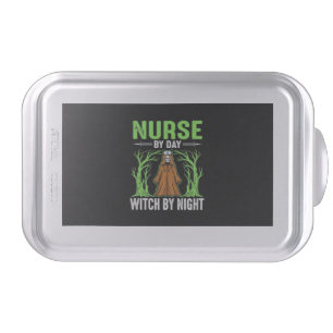 Nurse By Day Witch By Night Halloween Design_1 Cake Pan