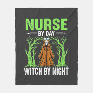 Nurse By Day Witch By Night Halloween Design_1 Fleece Blanket