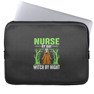 Nurse By Day Witch By Night Halloween Design_1 Laptop Sleeve