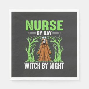 Nurse By Day Witch By Night Halloween Design_1 Napkins