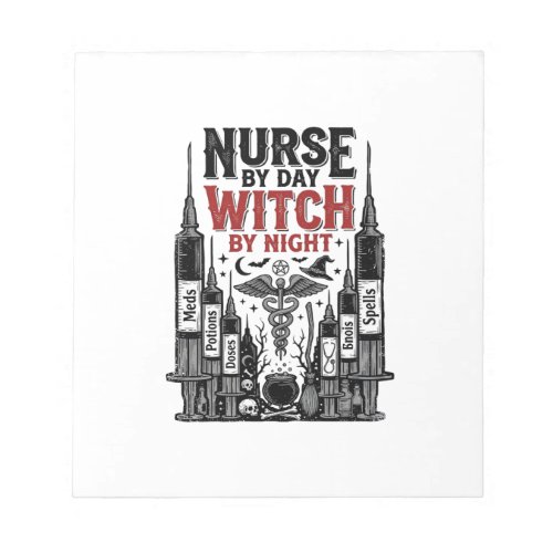 Nurse By Day Witch By Night Halloween Design_1 Notepad