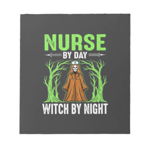 Nurse By Day Witch By Night Halloween Design_1 Notepad