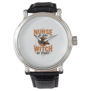 Nurse by Day Witch by Night Halloween Design_1 Watch