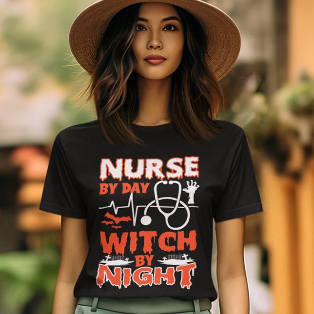 Nurse By Day Witch By Night Halloween Party  T-Shirt (Creator Uploaded)
