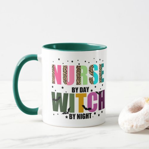 Nurse by Day Witch by Night Leopard Print Mug