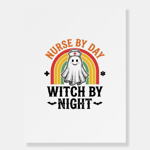 Nurse By Day Witch By Night Vintage Ghost Design_1 Foam Board